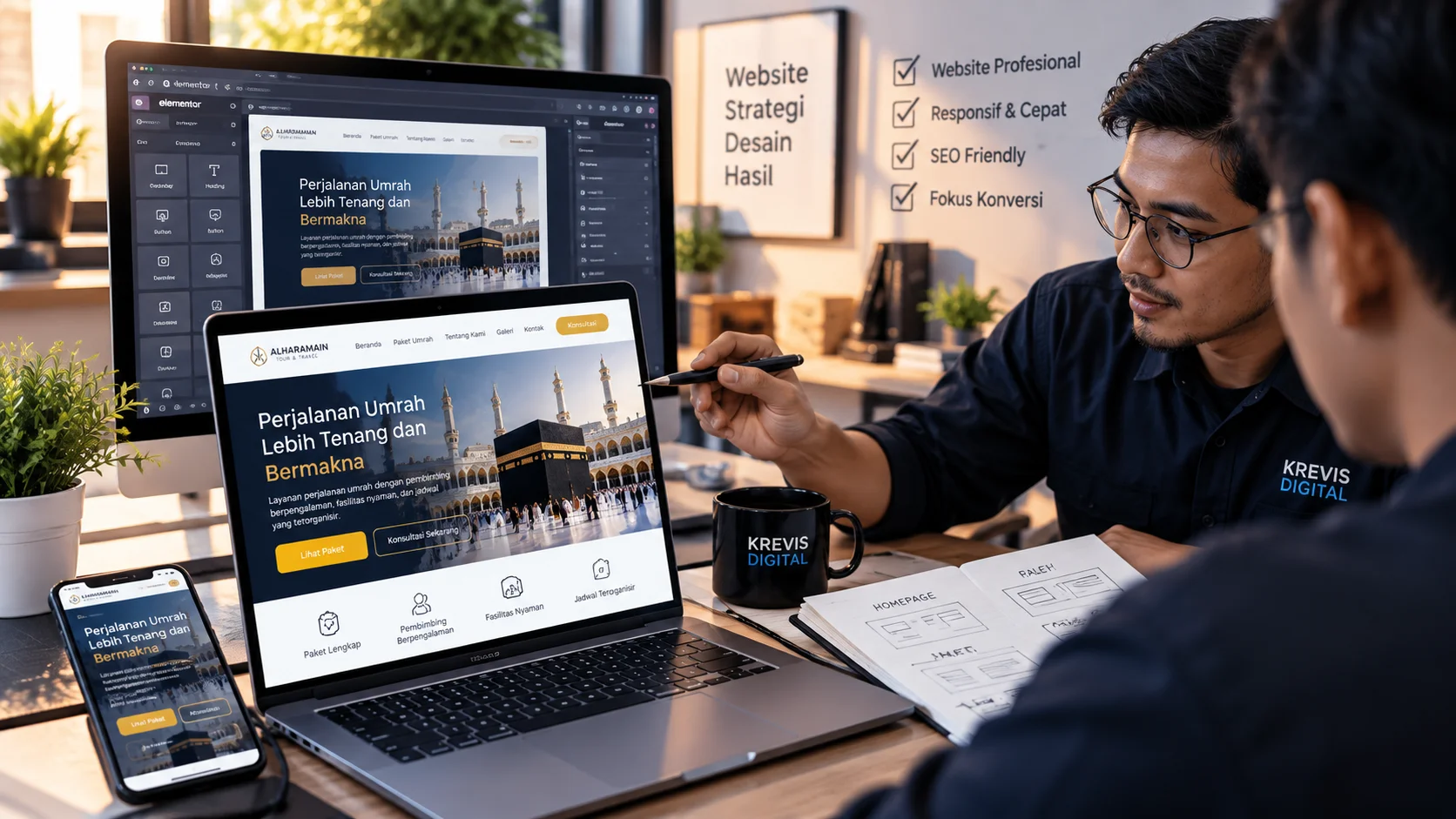 Mockup website pada laptop